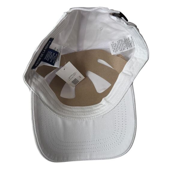 Oscar De La Renta Unisex Hat White OSCAR emblem Red Blue Casual‎ Basic Cap NWT - Picture 5 of 8